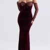 Black Cherry Velvet Lace Long Sleeve Maxi Dress Black Cherry Velvet Lace Long Sleeve Maxi Dress