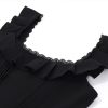 Black Corset Square Neck Frill Strap Mini Dress Black Corset Square Neck Frill Strap Mini Dress