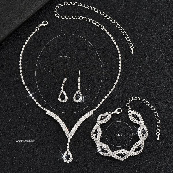 Black Crystal Water Drop Bridal Jewelry Set 3 Piece Black Crystal Water Drop Bridal Jewelry Set 3 Piece