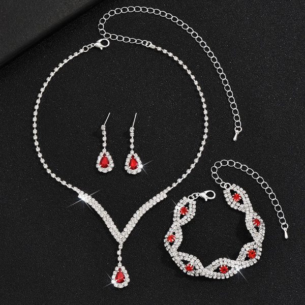 Black Crystal Water Drop Bridal Jewelry Set 3 Piece Black Crystal Water Drop Bridal Jewelry Set 3 Piece