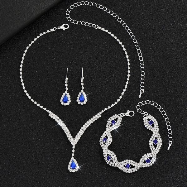 Black Crystal Water Drop Bridal Jewelry Set 3 Piece Black Crystal Water Drop Bridal Jewelry Set 3 Piece