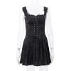 Black Front Lace-Up Mini Dress Black Front Lace-Up Mini Dress