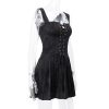 Black Front Lace-Up Mini Dress Black Front Lace-Up Mini Dress