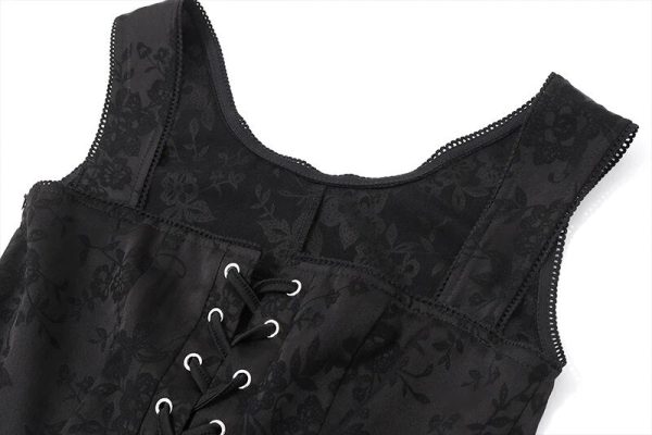 Black Front Lace-Up Mini Dress Black Front Lace-Up Mini Dress