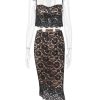 Black Lace Cami Top And Midi Skirt Set
