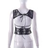 Black Lace Sheer Backless Top Black Lace Sheer Backless Top