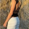 Black Lace Sheer Backless Top Black Lace Sheer Backless Top