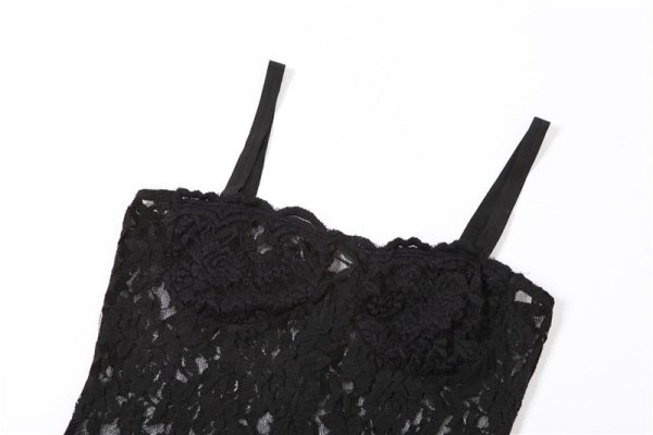 Black Lace Sheer Midi Bodycon Dress Black Lace Sheer Midi Bodycon Dress