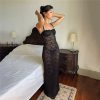 Black Lace Sheer Midi Bodycon Dress Black Lace Sheer Midi Bodycon Dress