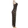Black Lace Sheer Midi Bodycon Dress Black Lace Sheer Midi Bodycon Dress