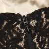 Black Lace Strap Top And Slit Lace Trim Midi Skirt Set Black Lace Strap Top And Slit Lace Trim Midi Skirt Set