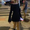 Black Mesh Long Sleeve Backless Mini Dress Black Mesh Long Sleeve Backless Mini Dress