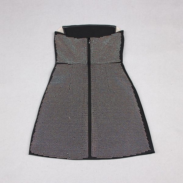 Black Mesh Strapless Mini Dress Black Mesh Strapless Mini Dress