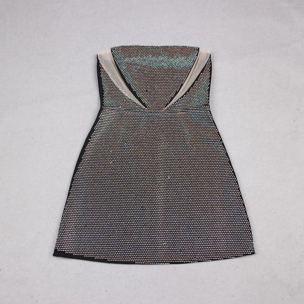 Black Mesh Strapless Mini Dress Black Mesh Strapless Mini Dress