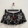 Black Micro Pleated Cross Chain Skirt Black Micro Pleated Cross Chain Skirt