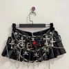Black Micro Pleated Cross Chain Skirt Black Micro Pleated Cross Chain Skirt