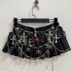Black Micro Pleated Cross Chain Skirt Black Micro Pleated Cross Chain Skirt