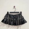 Black Micro Pleated Cross Chain Skirt Black Micro Pleated Cross Chain Skirt