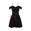 Black Off-Shoulder Frill Mini Dress Black Off-Shoulder Frill Mini Dress