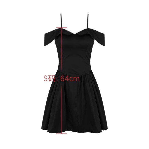 Black Off-Shoulder Frill Mini Dress Black Off-Shoulder Frill Mini Dress