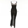 Black Polka Dot Lace Sheer Cupped Maxi Dress Black Polka Dot Lace Sheer Cupped Maxi Dress