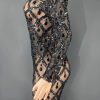 Black Rhinestones Full Wrap Dress Black Rhinestones Full Wrap Dress
