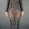 Black Rhinestones Full Wrap Dress Black Rhinestones Full Wrap Dress