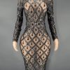 Black Rhinestones Full Wrap Dress Black Rhinestones Full Wrap Dress
