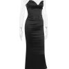 Black Satin Sweetheart Bodycon Midi Dress Black Satin Sweetheart Bodycon Midi Dress