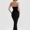 Black Satin Sweetheart Bodycon Midi Dress Black Satin Sweetheart Bodycon Midi Dress