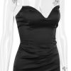 Black Satin Sweetheart Bodycon Midi Dress Black Satin Sweetheart Bodycon Midi Dress
