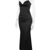 Black Satin Sweetheart Bodycon Midi Dress Black Satin Sweetheart Bodycon Midi Dress