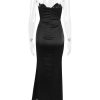 Black Satin Sweetheart Bodycon Midi Dress Black Satin Sweetheart Bodycon Midi Dress