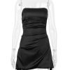 Black Tube Corset Satin Mini Dress Black Tube Corset Satin Mini Dress