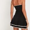 Black Tube Frill White Trim Mini Dress Black Tube Frill White Trim Mini Dress