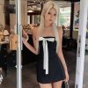 Black Tube White Bow Mini Dress Black Tube White Bow Mini Dress