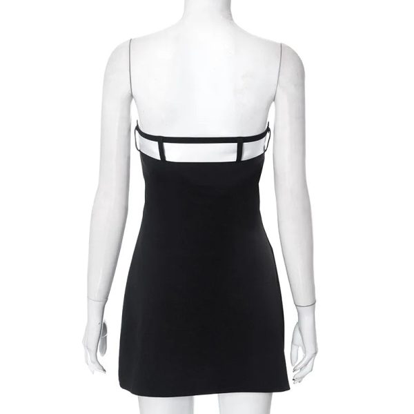 Black Tube White Bow Mini Dress Black Tube White Bow Mini Dress