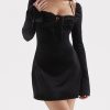 Black velvet Halter Long Sleeve Mini Dress Black velvet Halter Long Sleeve Mini Dress