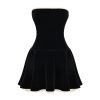 Black Velvet Tube Mini Dress