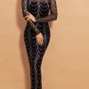 Black With Gold/Sliver Sequins Maxi Dresses Black With Gold/Sliver Sequins Maxi Dresses