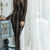 Black With Gold/Sliver Sequins Maxi Dresses Black With Gold/Sliver Sequins Maxi Dresses