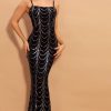Black With Gold/Sliver Sequins Maxi Dresses Black With Gold/Sliver Sequins Maxi Dresses