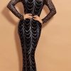 Black With Gold/Sliver Sequins Maxi Dresses Black With Gold/Sliver Sequins Maxi Dresses