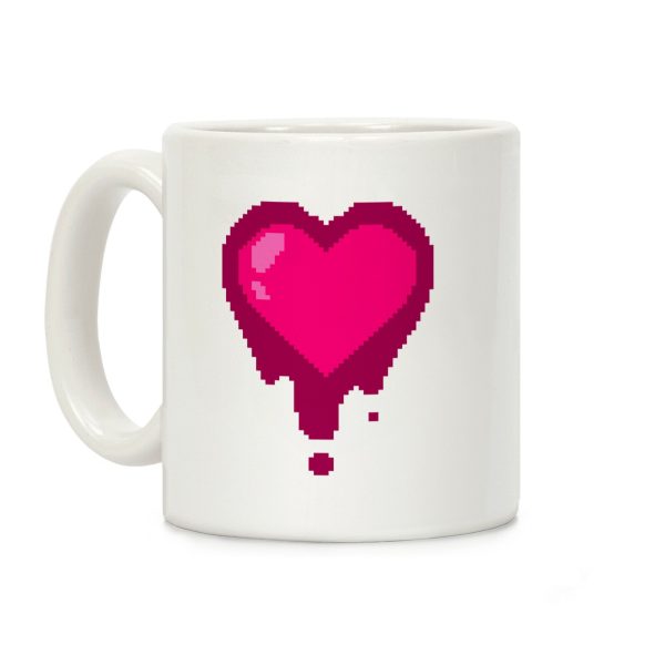 Bleeding Pixel Heart Coffee Mug Bleeding Pixel Heart Coffee Mug