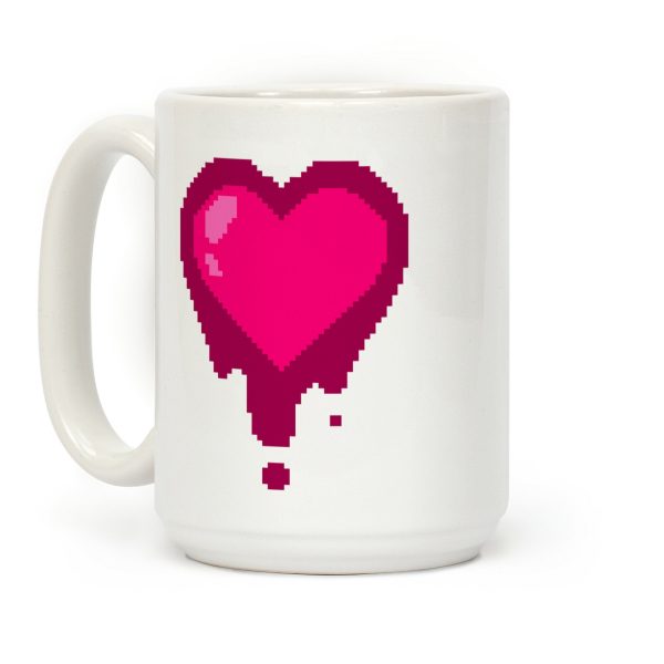 Bleeding Pixel Heart Coffee Mug Bleeding Pixel Heart Coffee Mug