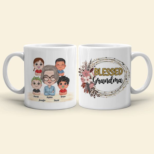 Blessed Grandma, Grandparents And Children Personalized Coffee Mug Gift For Grandparents Blessed Grandma, Grandparents And Children Personalized Coffee Mug Gift For Grandparents