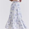 Blue Floral Print Midi Skirt Blue Floral Print Midi Skirt