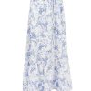 Blue Floral Print Midi Skirt Blue Floral Print Midi Skirt