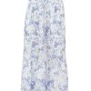 Blue Floral Print Midi Skirt Blue Floral Print Midi Skirt