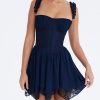 Blue Frill Layered Mini Dress Blue Frill Layered Mini Dress